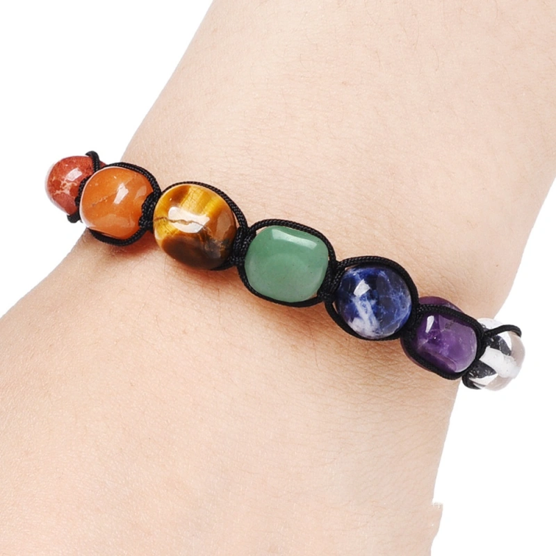 Handmade Woven Gemstone Beads Bracelets Adjustable Reiki Healing Relief Yoga  Braided Rope Healing Anxiety  SB2046