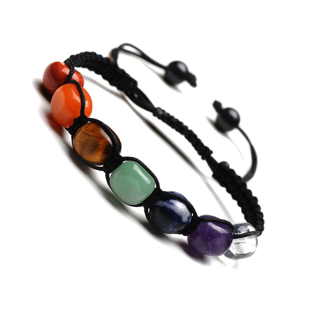 Handmade Woven Gemstone Beads Bracelets Adjustable Reiki Healing Relief Yoga  Braided Rope Healing Anxiety  SB2046