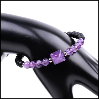 Natural Gemstone Pyramid Beads Stretch Bracelet For Women Men SB1867