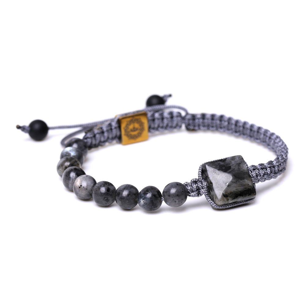 Handmade 6mm Crystal Braided Adjustable Bracelet Rose Quartz Amethyst Charms Bracelet For Women