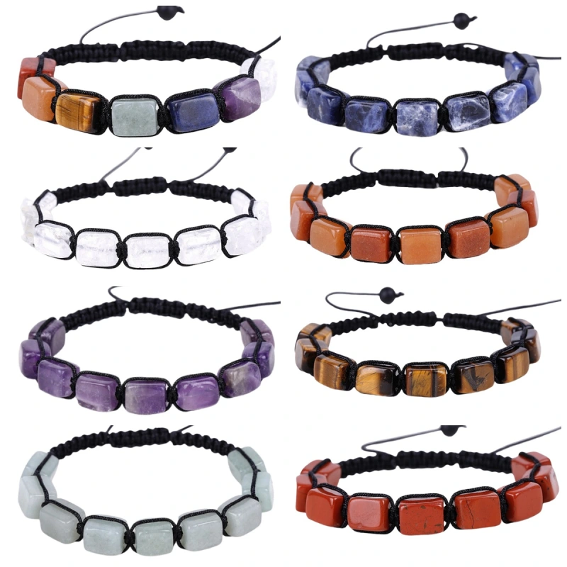 Hanmade Woven Adjustable Gemstone Beads Bracelets