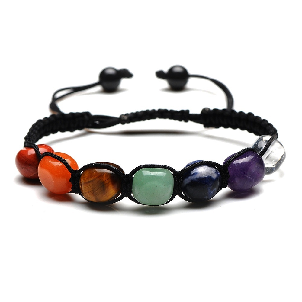 Handmade Woven Gemstone Beads Bracelets Adjustable Reiki Healing Relief Yoga  Braided Rope Healing Anxiety  SB2046