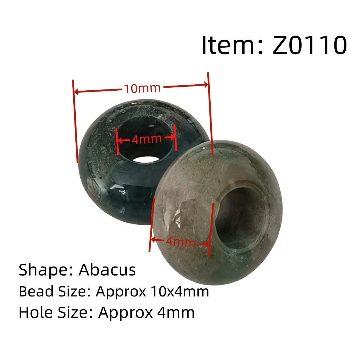 Hematite Abacus Beads Drilled Big Hole for Making Jewelry 1PCS