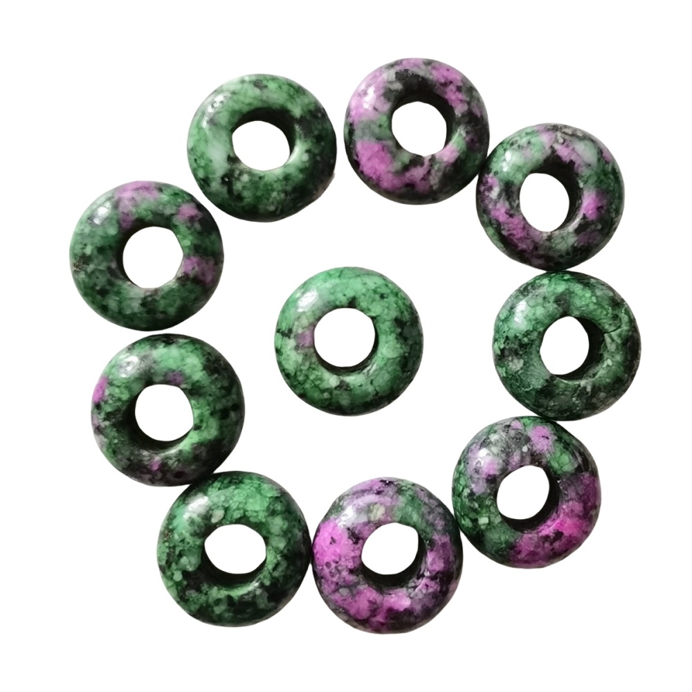 Ruby zoisite Abacus Beads for Making Jewelry Handmade Craved Spacer Gemstone Drilled 4MM Big Hole