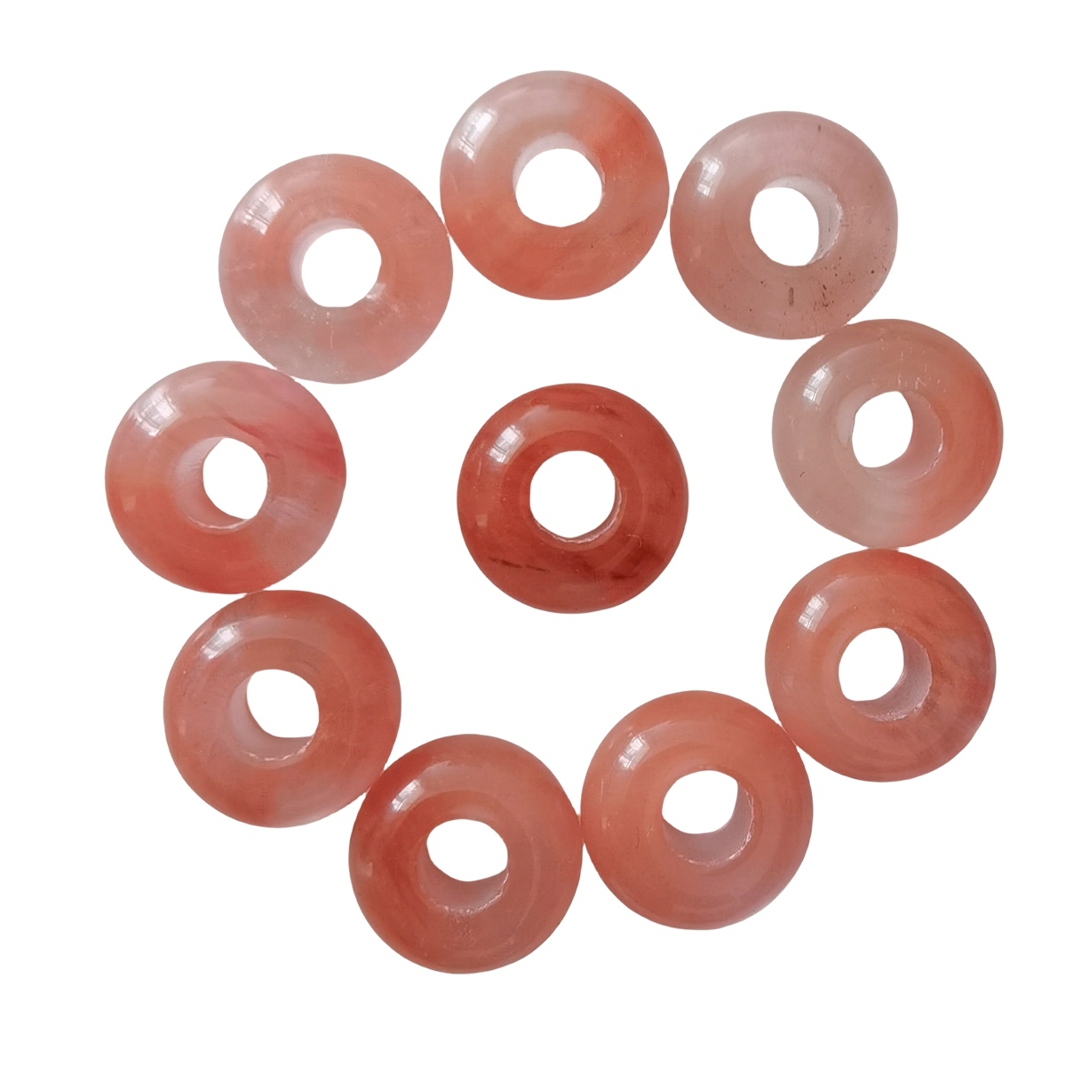 Cherry Quartz  Abacus Beads for Making Jewelry Handmade Craved Spacer Gemstone Drilled 4MM Big Hole