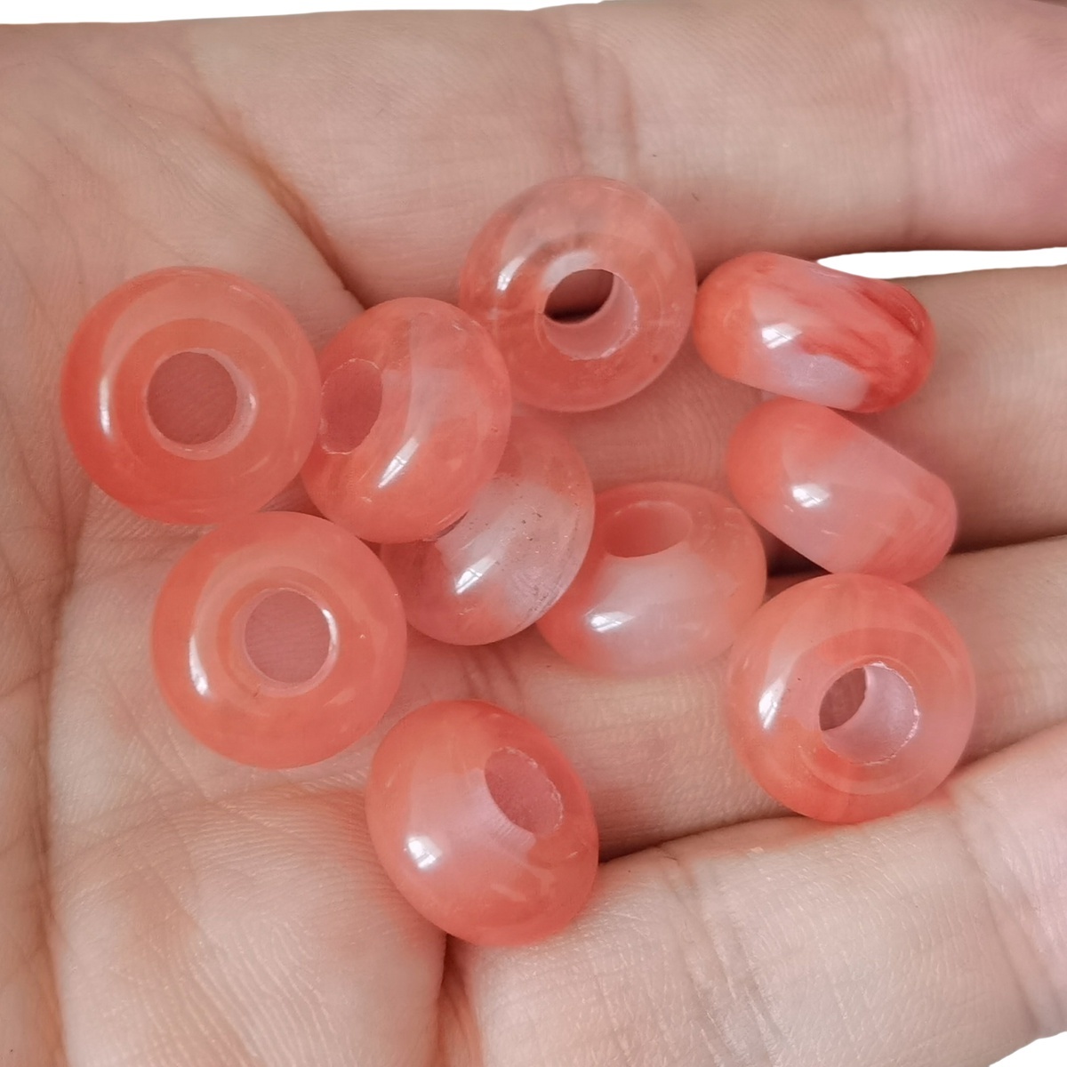 Cherry Quartz  Abacus Beads for Making Jewelry Handmade Craved Spacer Gemstone Drilled 4MM Big Hole