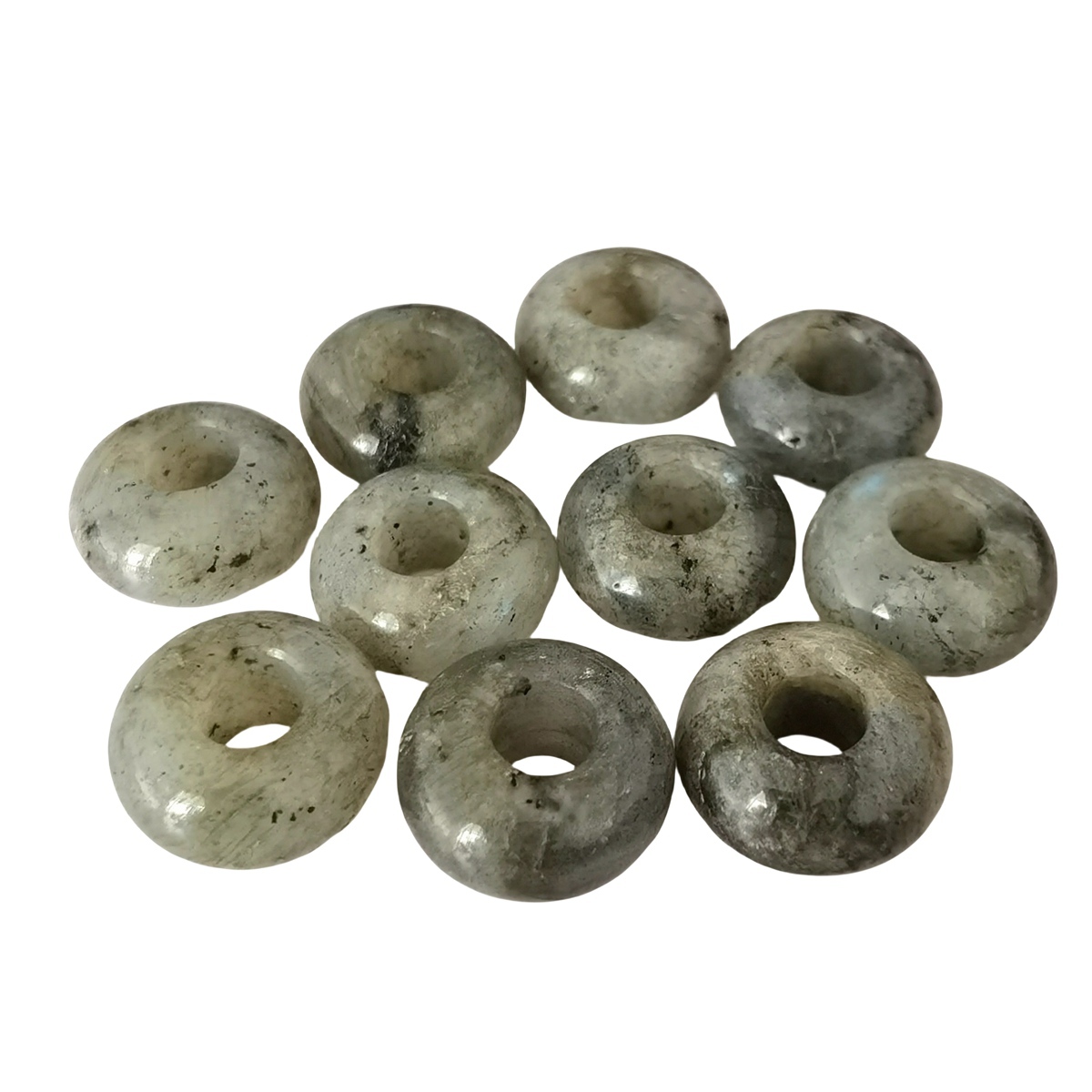 Labradorite Abacus Beads for Making Jewelry Handmade Craved Spacer Gemstone Drilled 4MM Big Hole