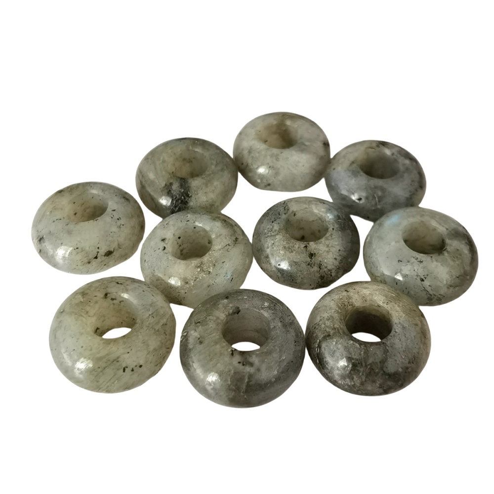 Labradorite Abacus Beads for Making Jewelry Handmade Craved Spacer Gemstone Drilled 4MM Big Hole