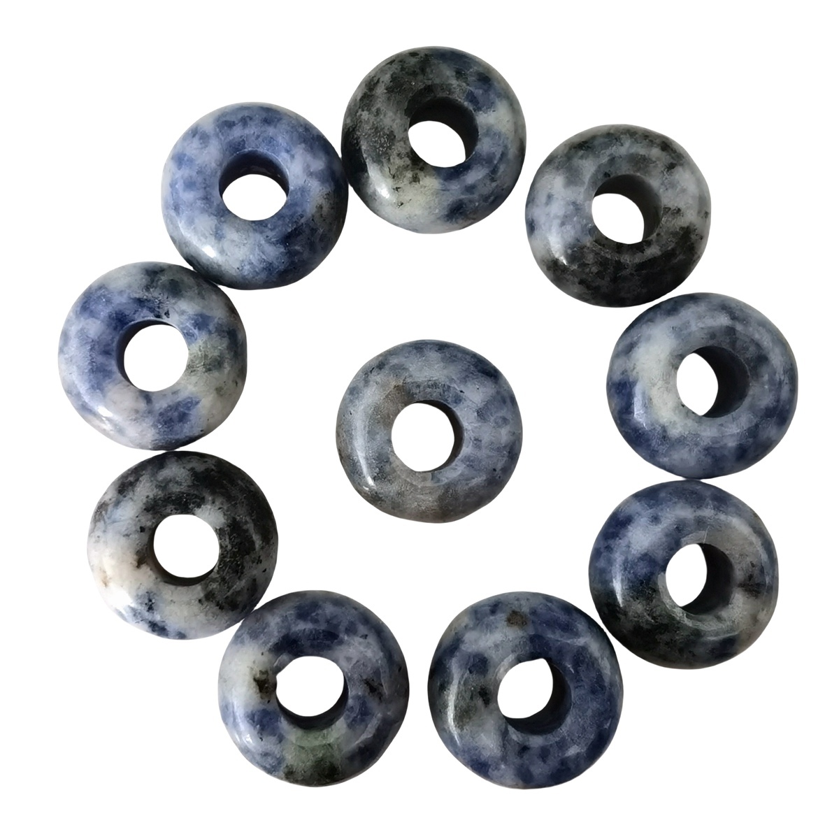 Sodalite Abacus Beads for Making Jewelry Handmade Craved Spacer Gemstone Drilled 4MM Big Hole