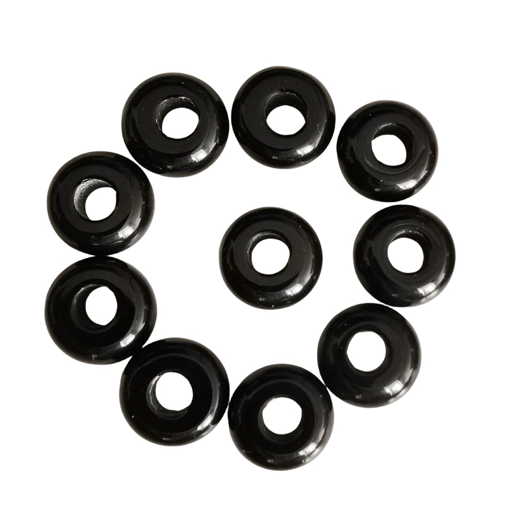 Black Onyx Abacus Beads for Making Jewelry Handmade Craved Spacer Gemstone Drilled 4MM Big Hole