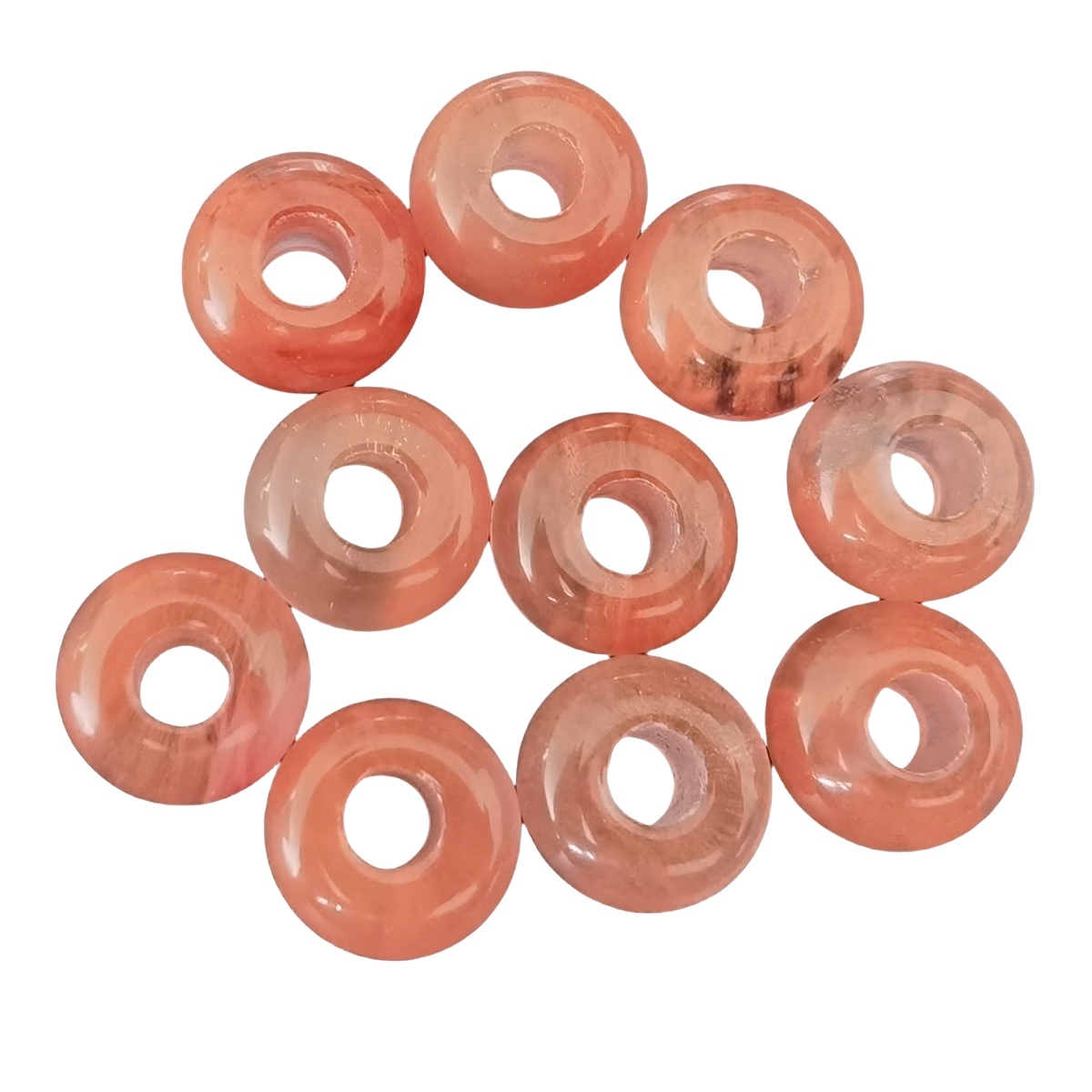 Cherry Quartz  Abacus Beads for Making Jewelry Handmade Craved Spacer Gemstone Drilled 4MM Big Hole