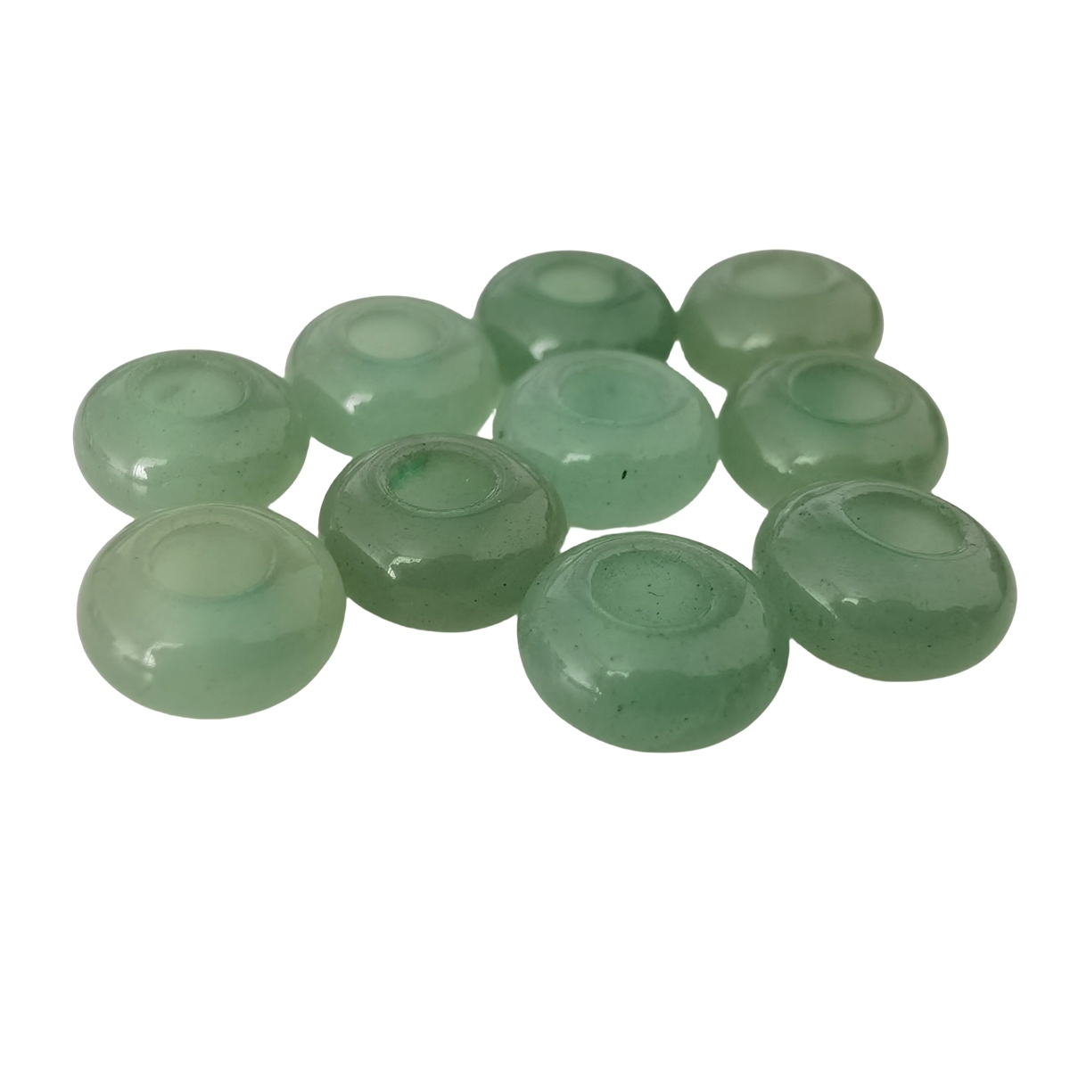 Green Aventurine Abacus Beads Drilled Big Hole for Making Jewelry 1PCS