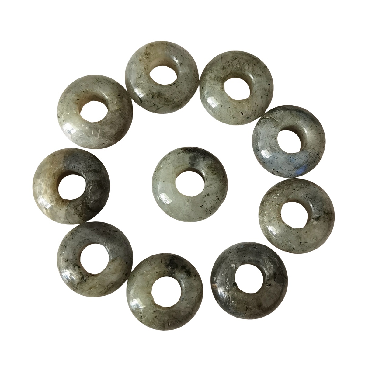 Labradorite Abacus Beads for Making Jewelry Handmade Craved Spacer Gemstone Drilled 4MM Big Hole