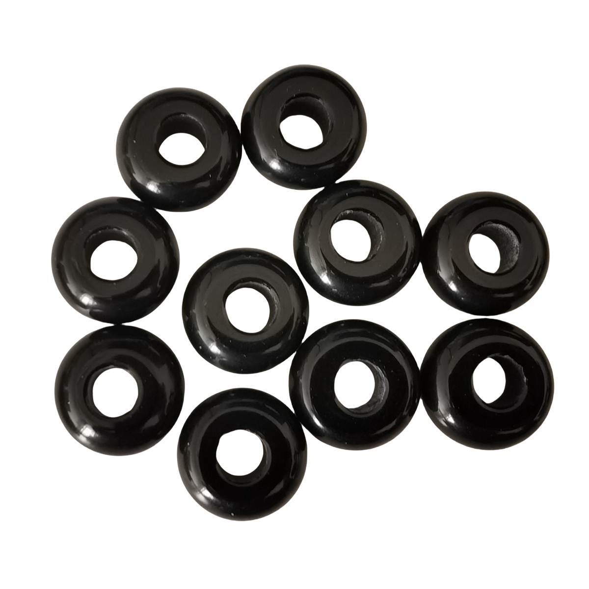 Black Obsidian Abacus Beads for Making Jewelry Handmade Craved Spacer Gemstone Drilled 4MM Big Hole