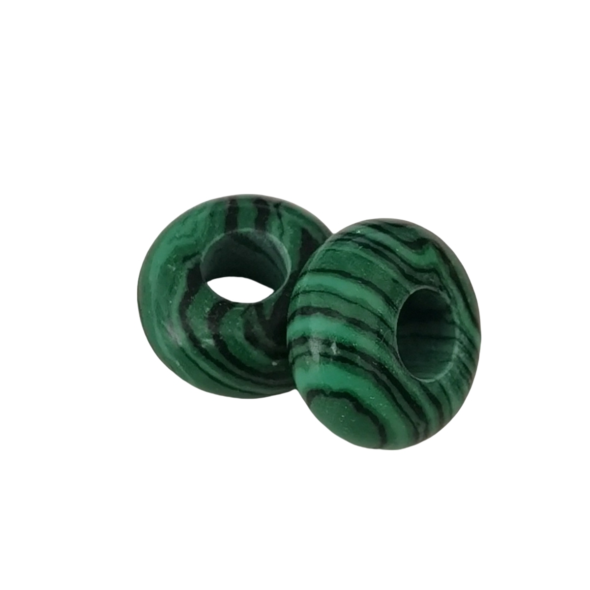 Malachite Abacus Beads for Making Jewelry Handmade Craved Spacer Gemstone Drilled 4MM Big Hole