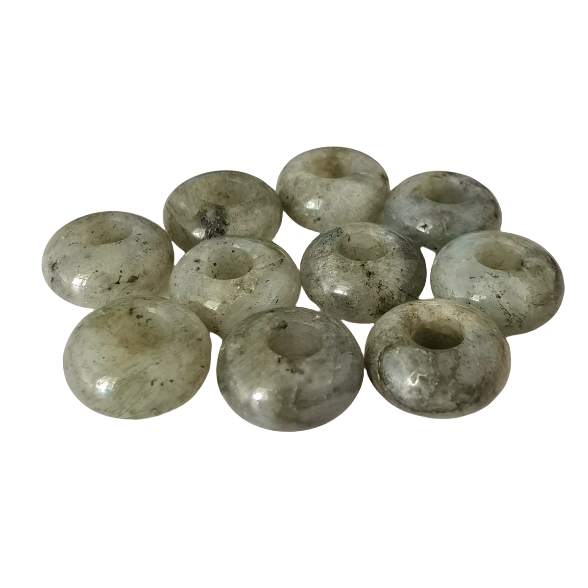 Labradorite Abacus Beads for Making Jewelry Handmade Craved Spacer Gemstone Drilled 4MM Big Hole