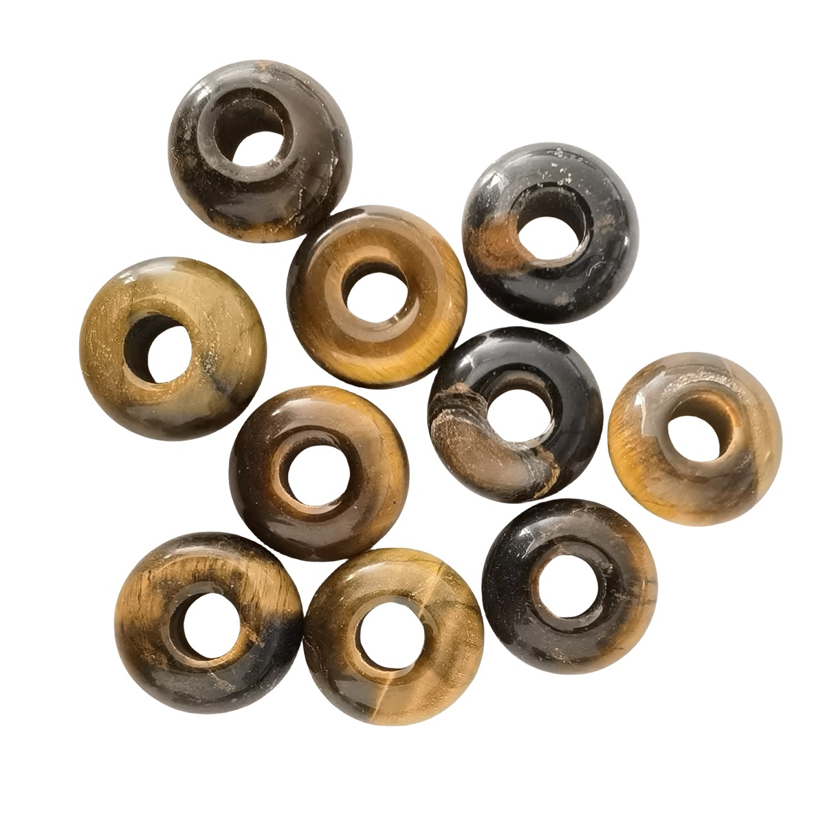 Yellow Tiger Eye Stone Abacus Beads for Making Jewelry Handmade Craved Spacer Gemstone Drilled 4MM Big Hole