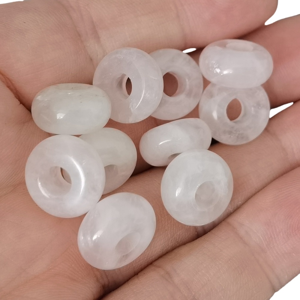 Quartz Crystal Abacus Beads for Making Jewelry Handmade Craved Spacer Gemstone Drilled 4MM Big Hole