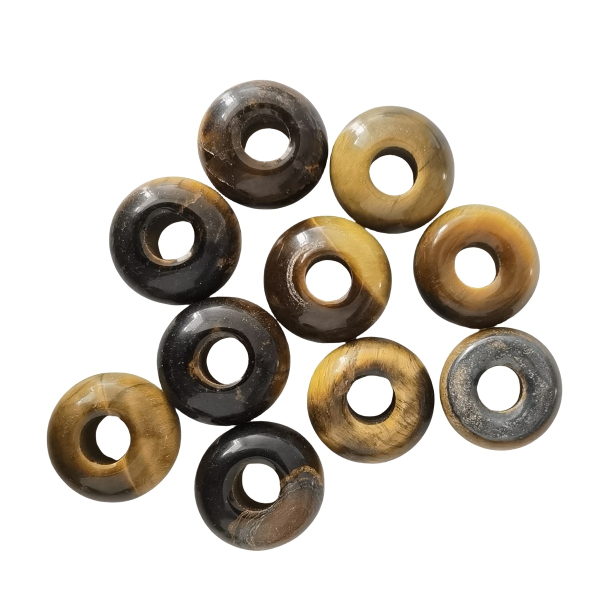 Yellow Tiger Eye Stone Abacus Beads for Making Jewelry Handmade Craved Spacer Gemstone Drilled 4MM Big Hole
