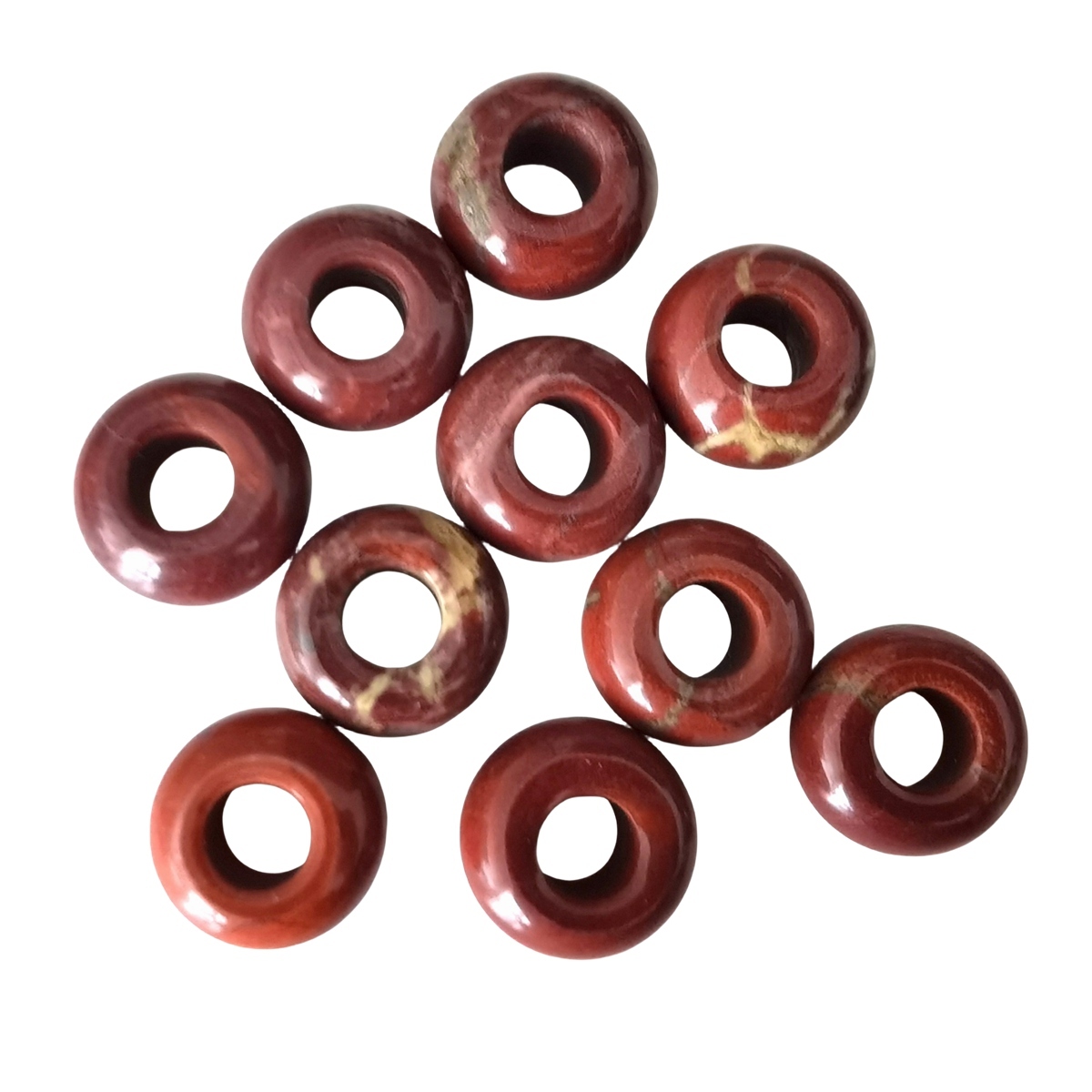 Red Jasper Abacus Beads for Making Jewelry Handmade Craved Spacer Gemstone Drilled 4MM Big Hole
