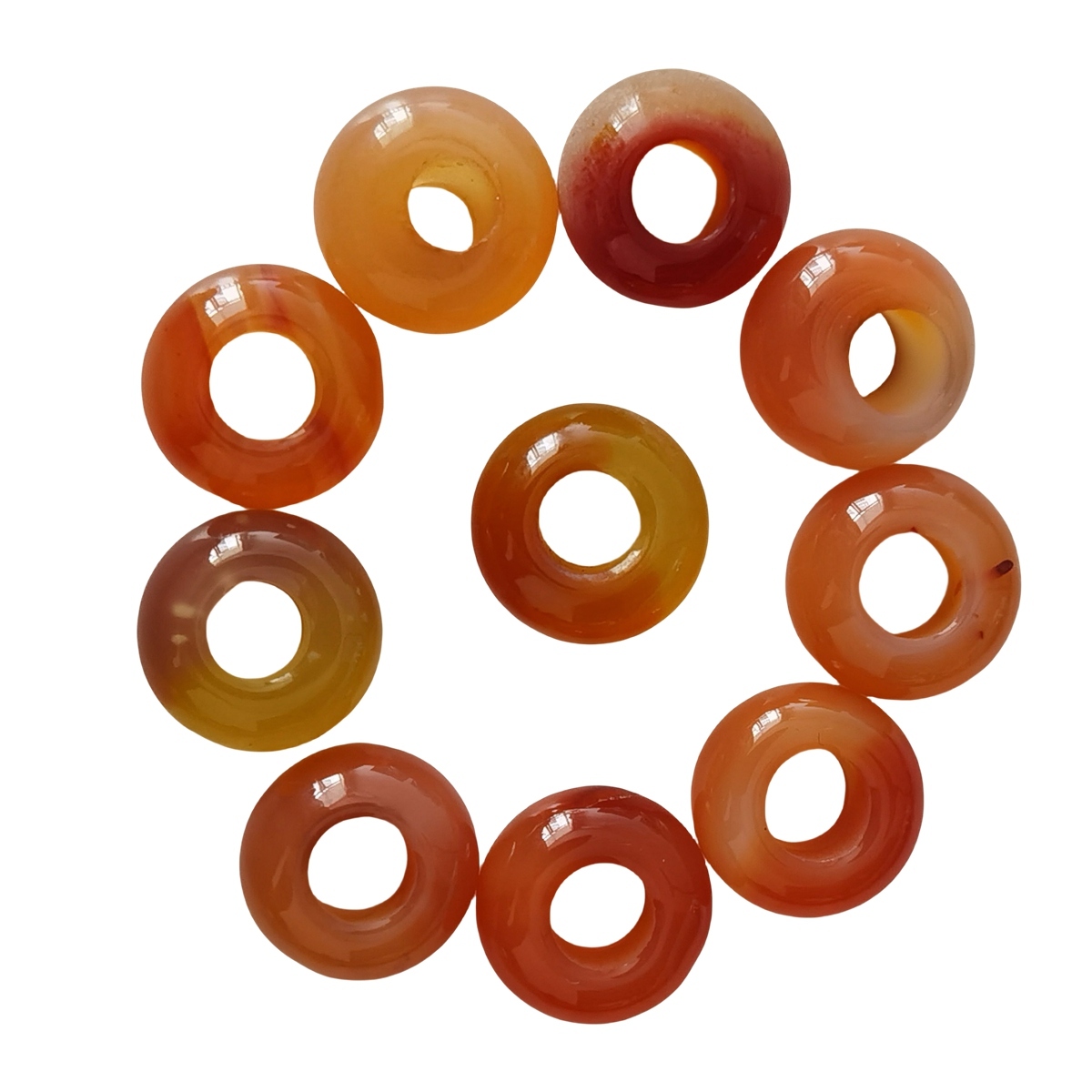 Red Carnelian Abacus Beads Drilled Big Hole for Making Jewelry 1PCS