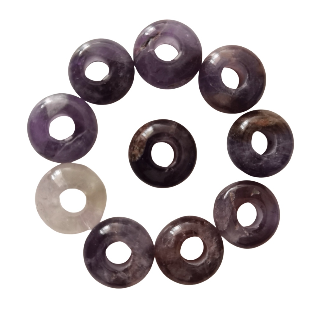 Amethyst Abacus Beads Drilled Big Hole for Making Jewelry 1PCS