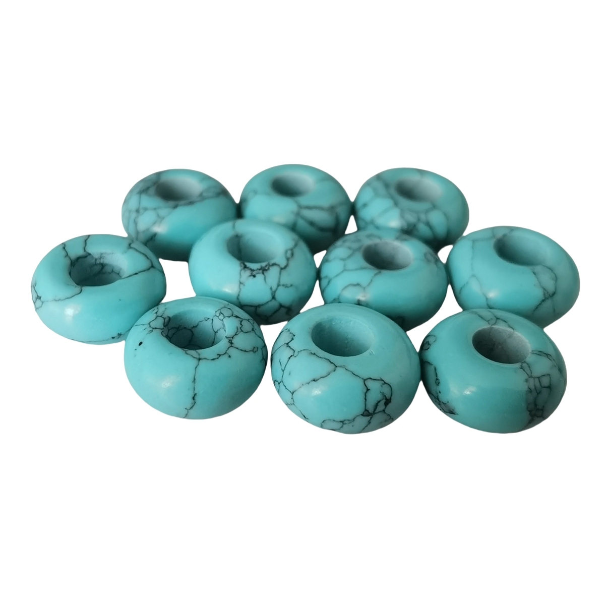 Turquoise Abacus Beads Drilled Big Hole for Making Jewelry 1PCS