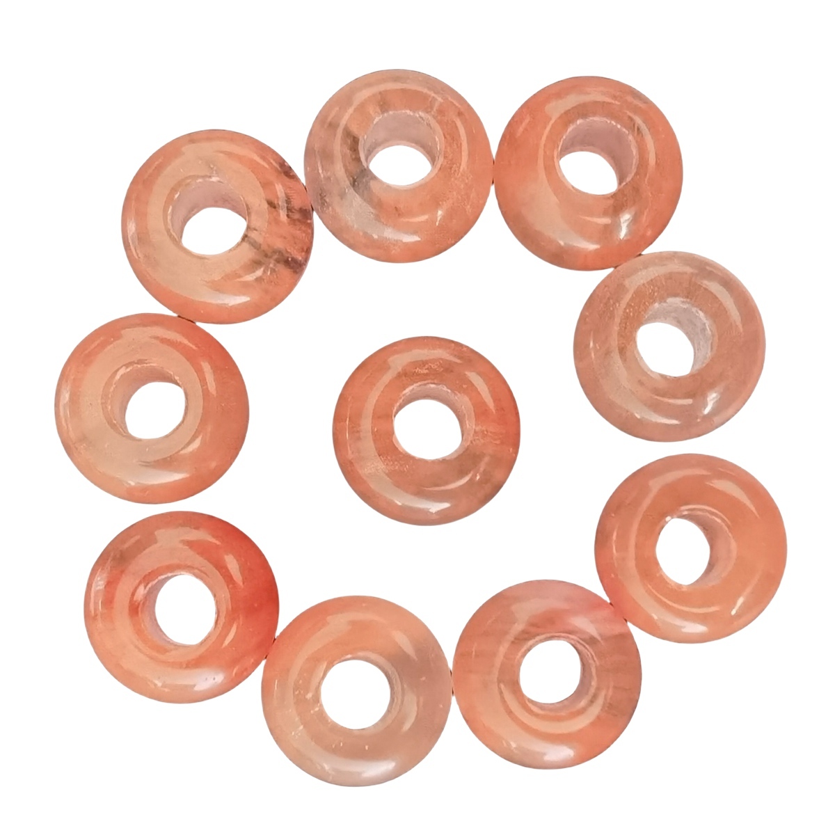 Cherry Quartz  Abacus Beads for Making Jewelry Handmade Craved Spacer Gemstone Drilled 4MM Big Hole