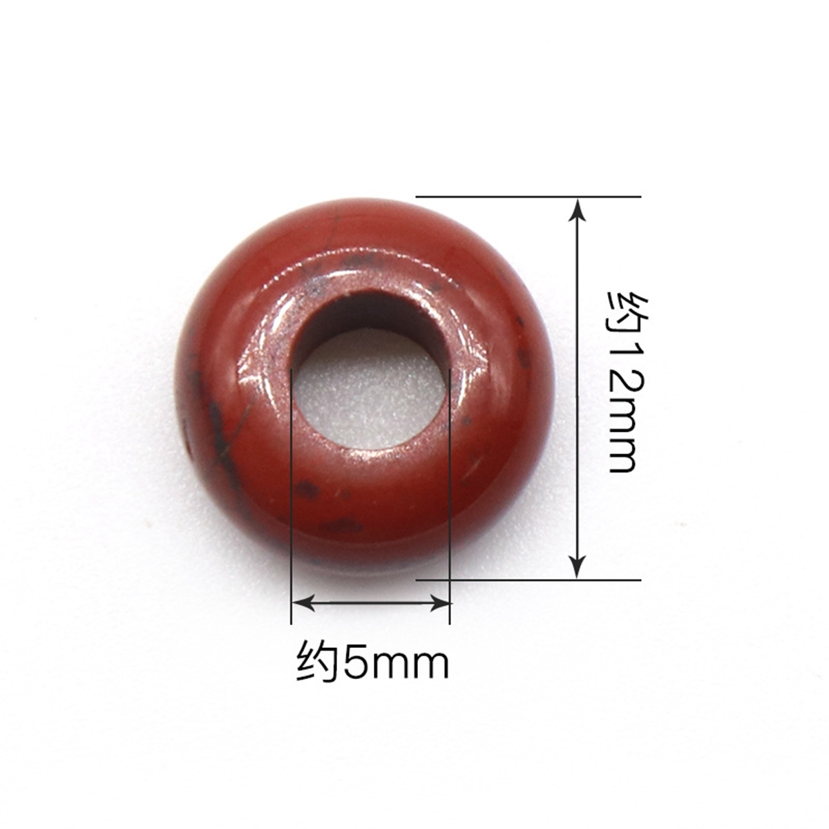 D12X5MM Natural Gemstone Abacus Beads Drilled Big Hole (5MM) for Making Jewelry 1PCS