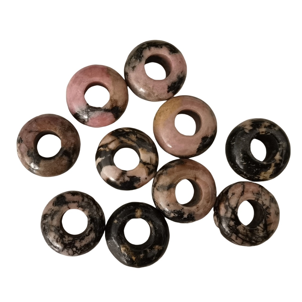 Rhodochrosite Abacus Beads for Making Jewelry Handmade Craved Spacer Gemstone Drilled 4MM Big Hole