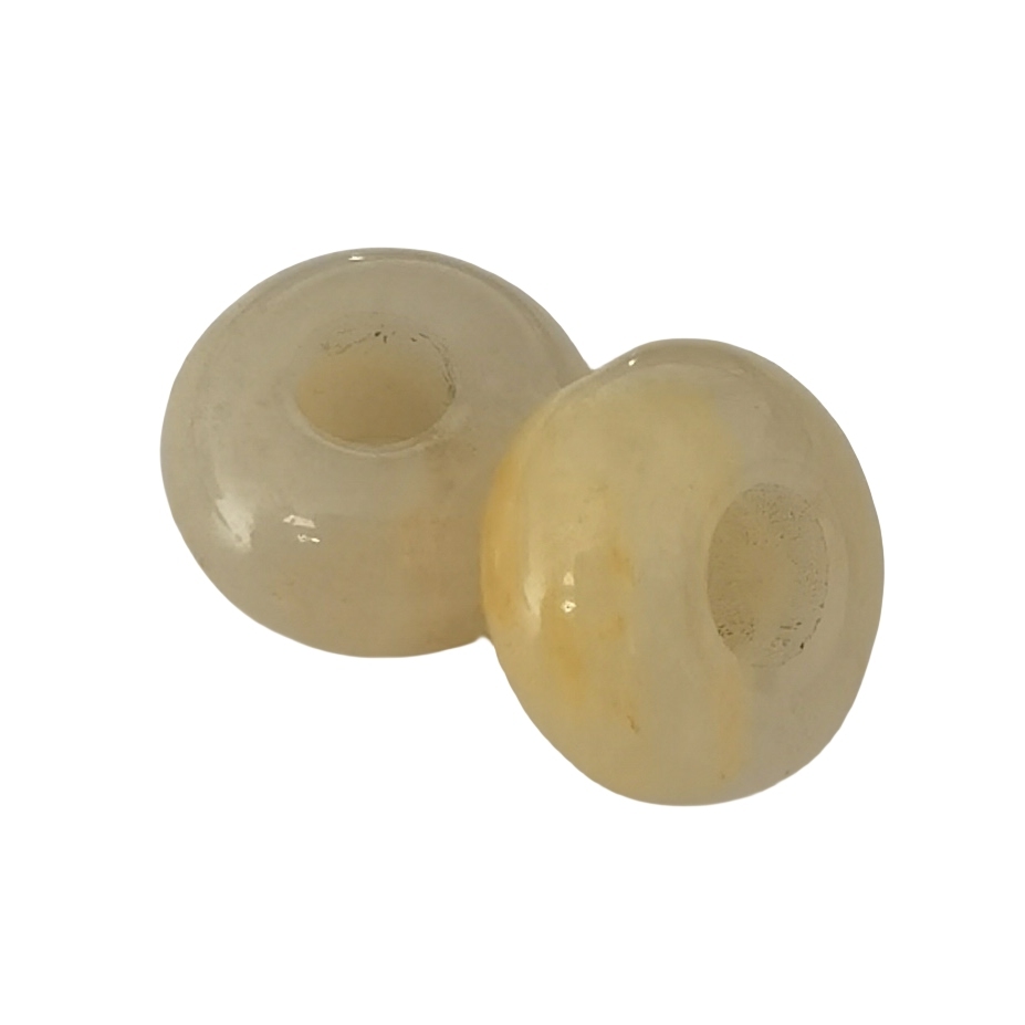 Yellow Jade Abacus Beads for Making Jewelry Handmade Craved Spacer Gemstone Drilled 4MM Big Hole