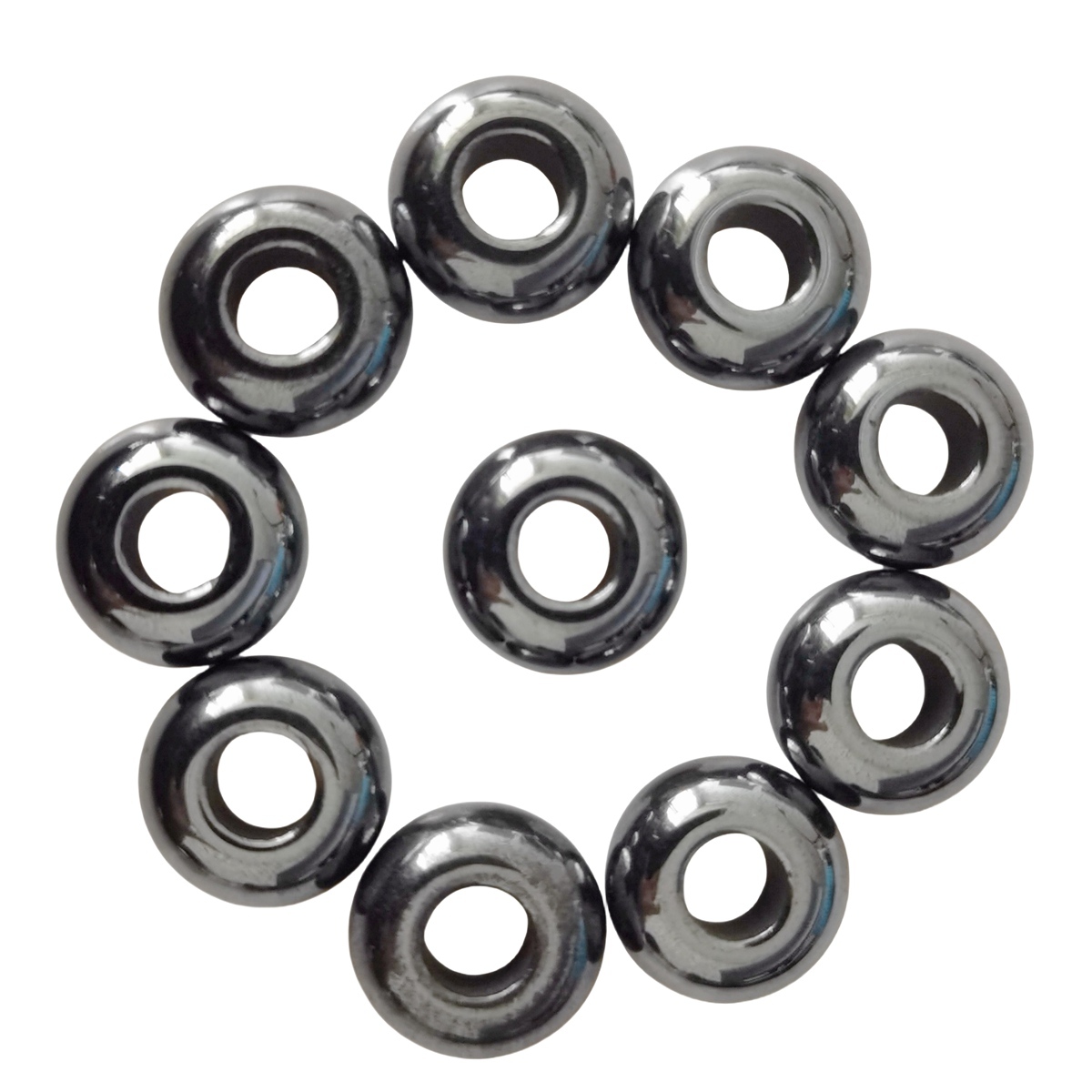 Hematite Abacus Beads Drilled Big Hole for Making Jewelry 1PCS