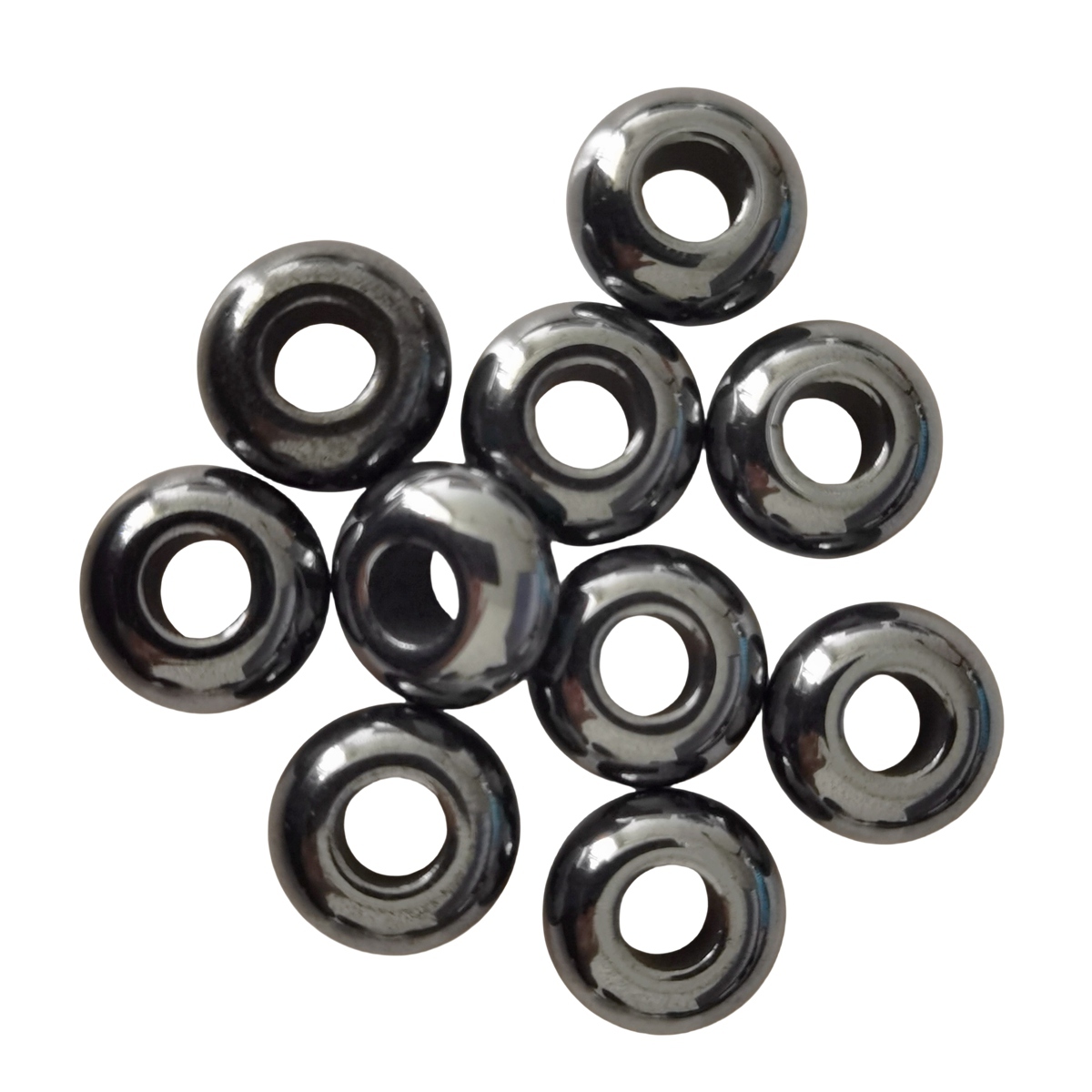 Hematite Abacus Beads Drilled Big Hole for Making Jewelry 1PCS