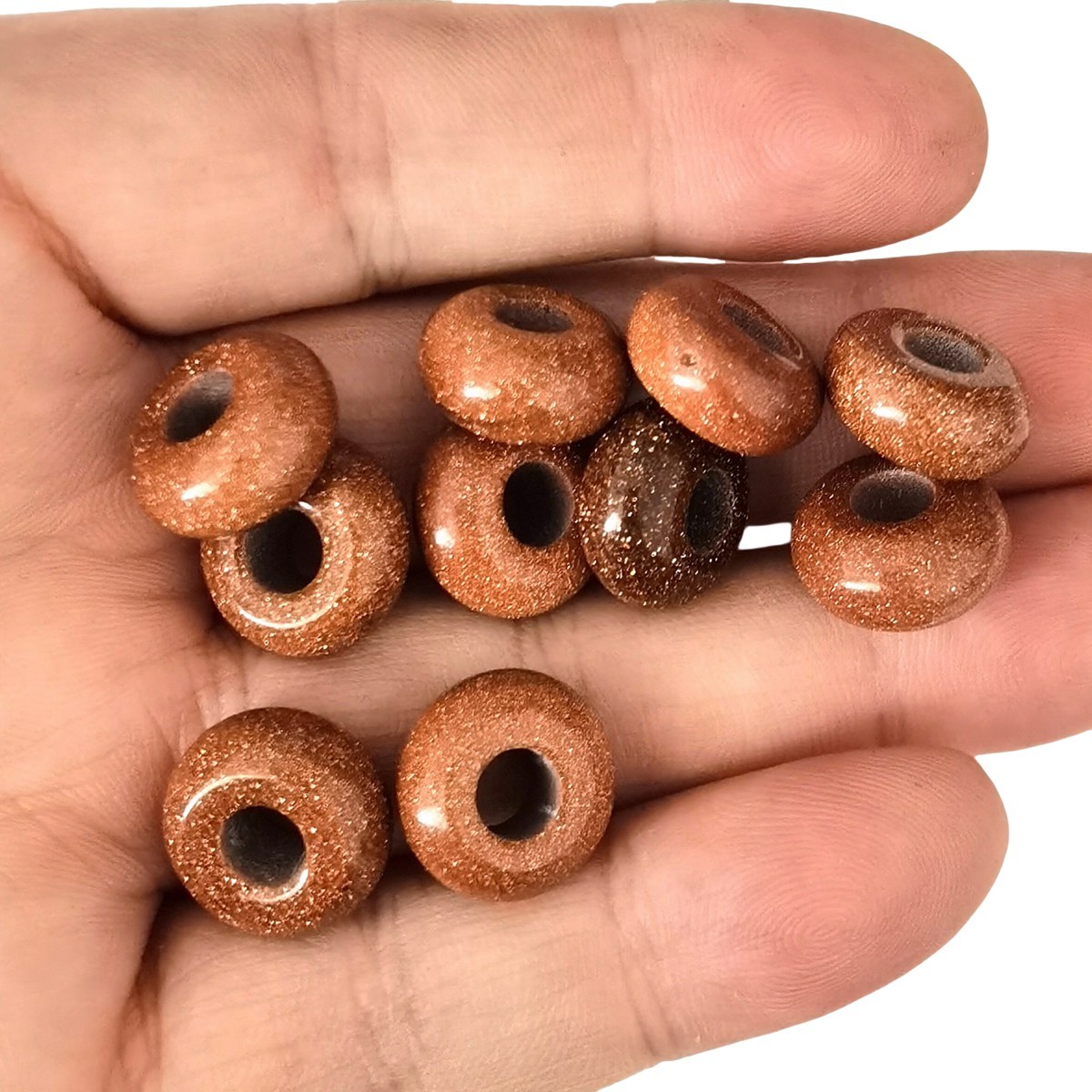 Red Goldstone Abacus Beads Drilled Big Hole for Making Jewelry 1PCS