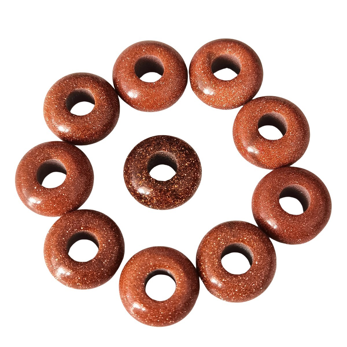 Red Goldstone Abacus Beads Drilled Big Hole for Making Jewelry 1PCS