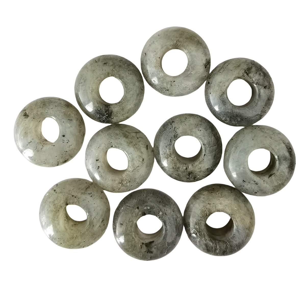 Labradorite Abacus Beads for Making Jewelry Handmade Craved Spacer Gemstone Drilled 4MM Big Hole