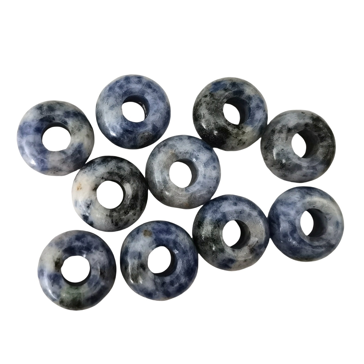 Sodalite Abacus Beads for Making Jewelry Handmade Craved Spacer Gemstone Drilled 4MM Big Hole