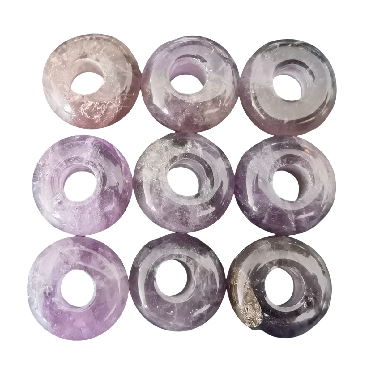 Amethyst Abacus Beads Drilled Big Hole for Making Jewelry 1PCS