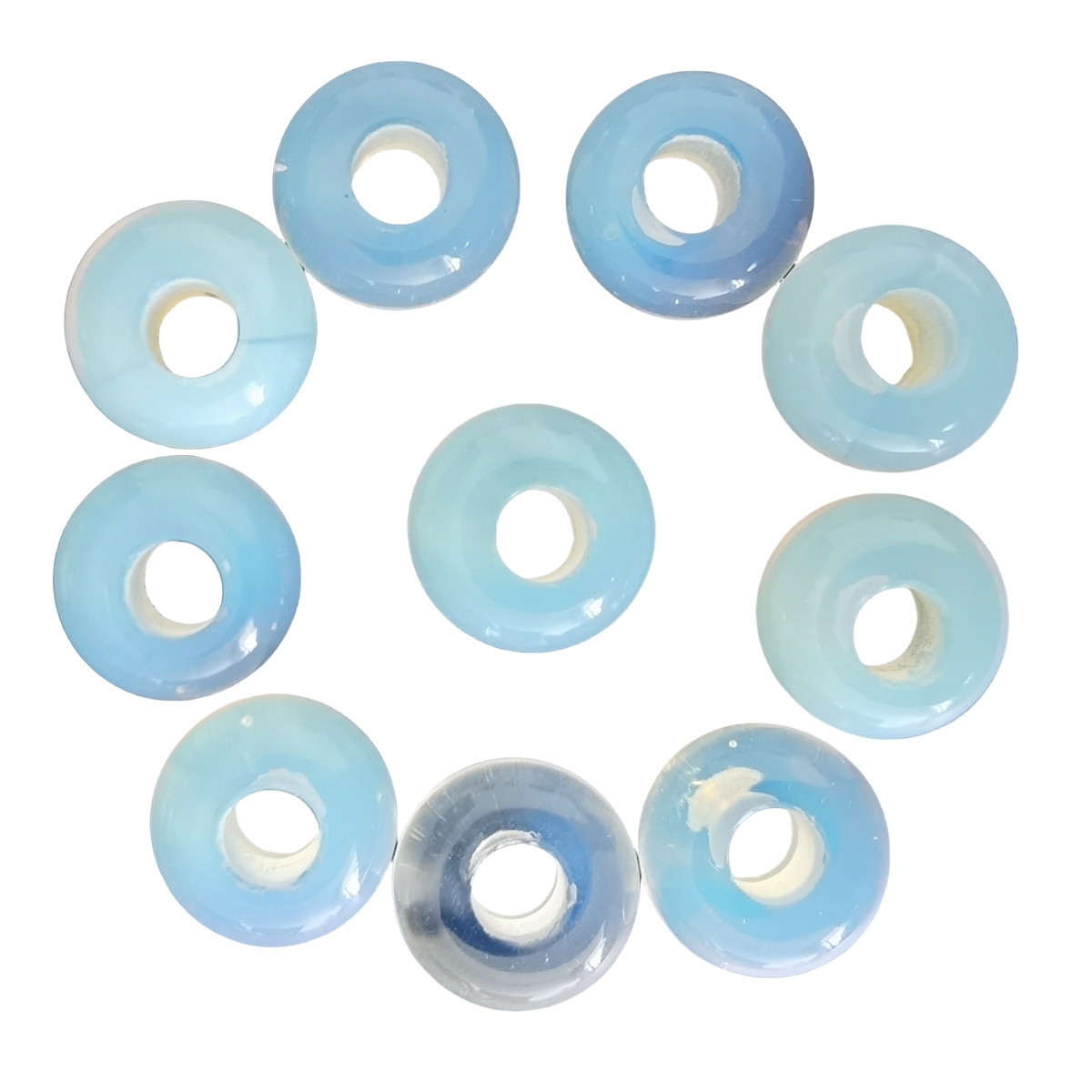 Opal Abacus Beads for Making Jewelry Handmade Craved Spacer Gemstone Drilled 4MM Big Hole