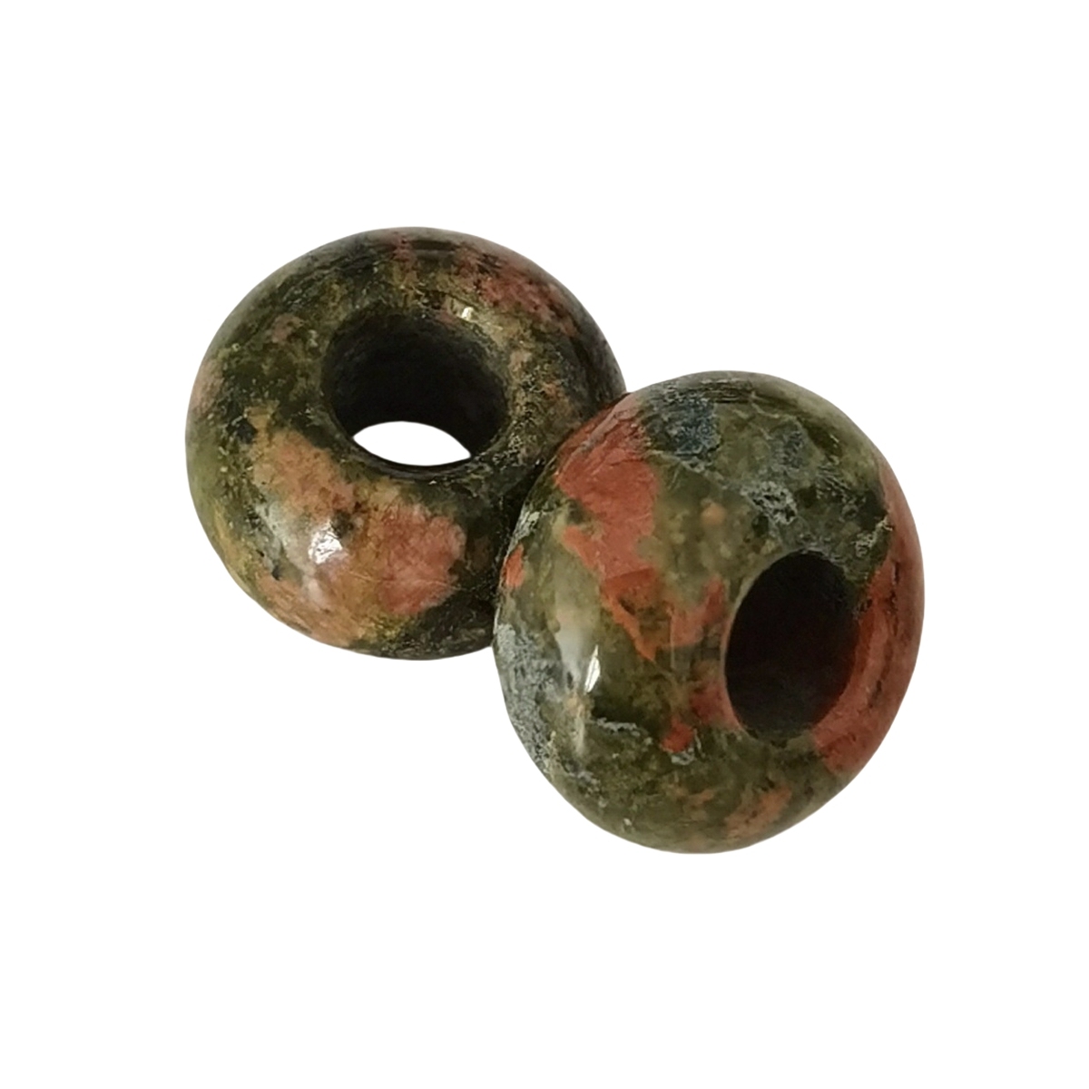 Unakite Abacus Beads for Making Jewelry Handmade Craved Spacer Gemstone Drilled 4MM Big Hole