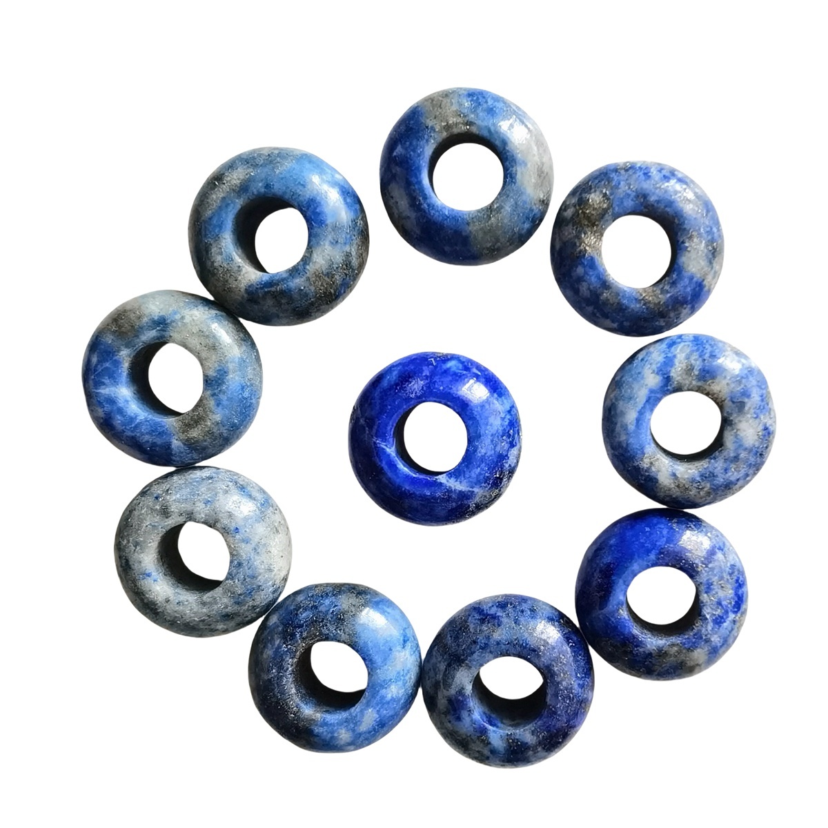 Lapis Lauzli Abacus Beads for Making Jewelry Handmade Craved Spacer Gemstone Drilled 4MM Big Hole