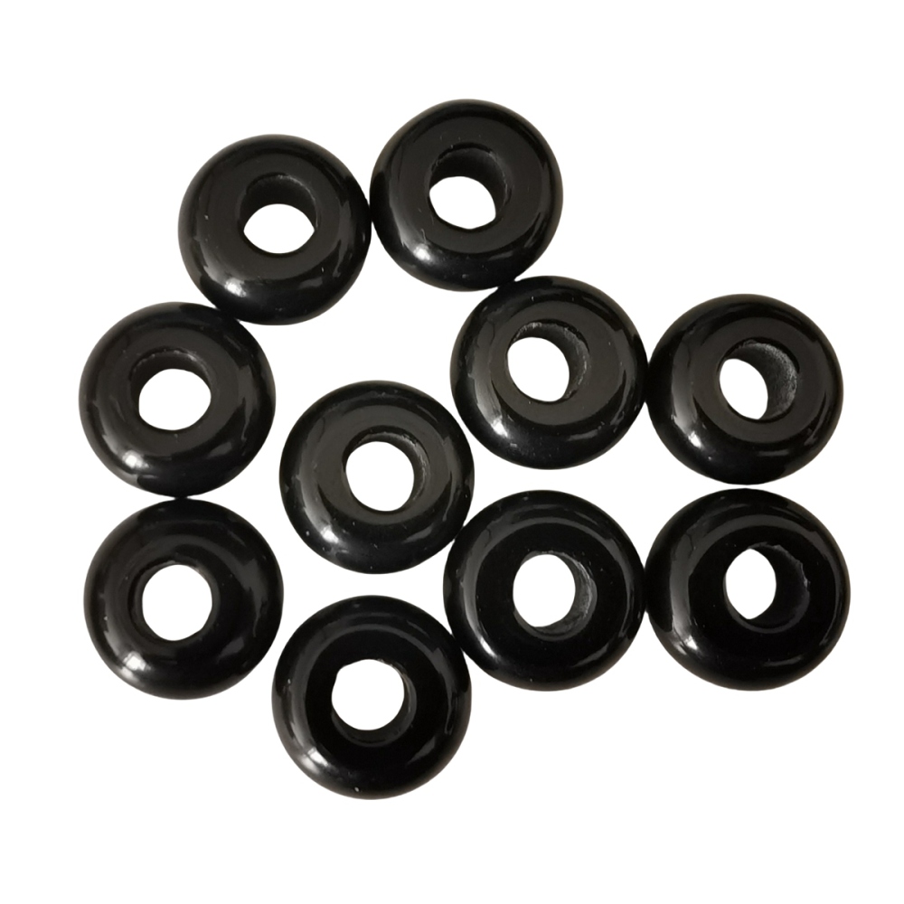 Black Onyx Abacus Beads for Making Jewelry Handmade Craved Spacer Gemstone Drilled 4MM Big Hole