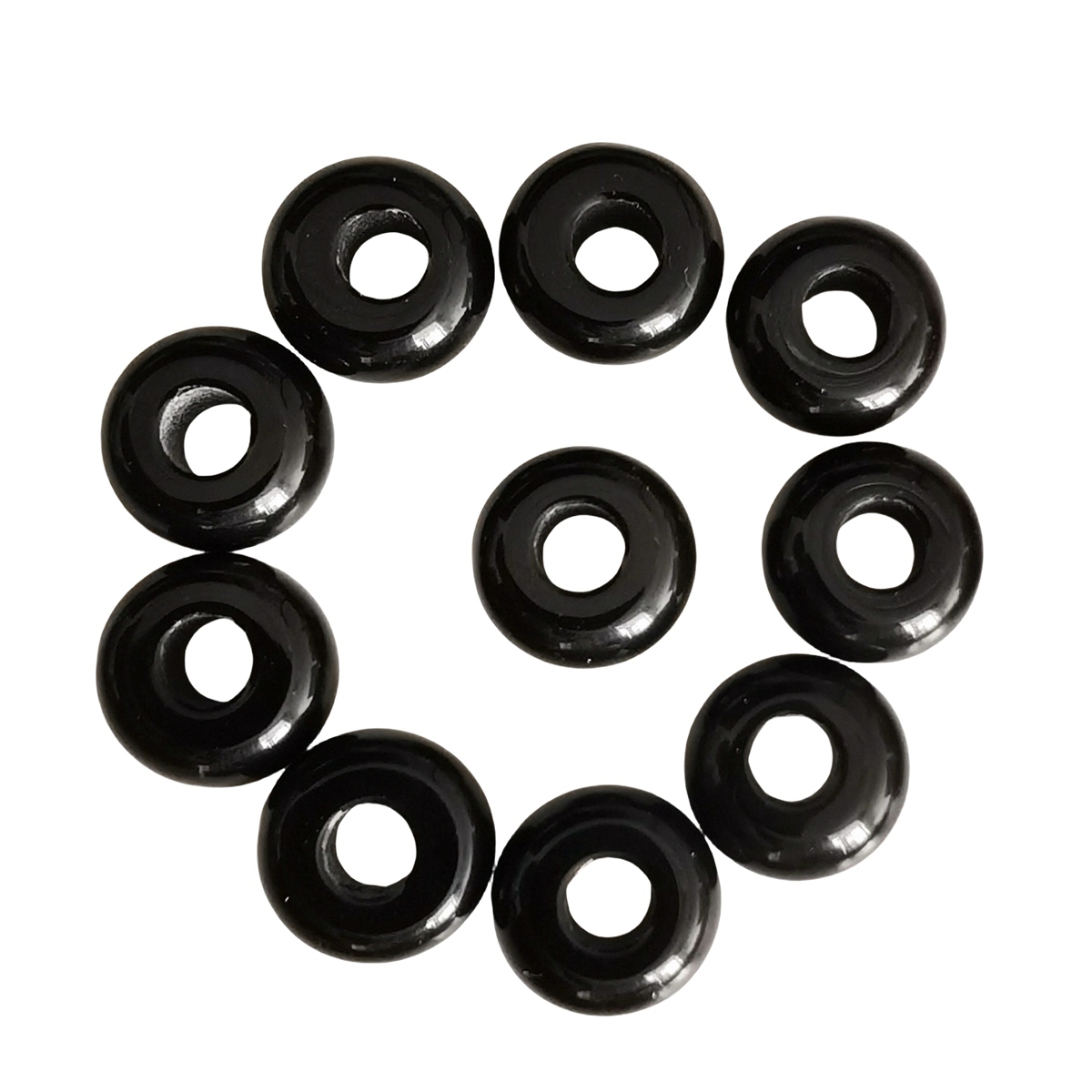 Black Obsidian Abacus Beads for Making Jewelry Handmade Craved Spacer Gemstone Drilled 4MM Big Hole