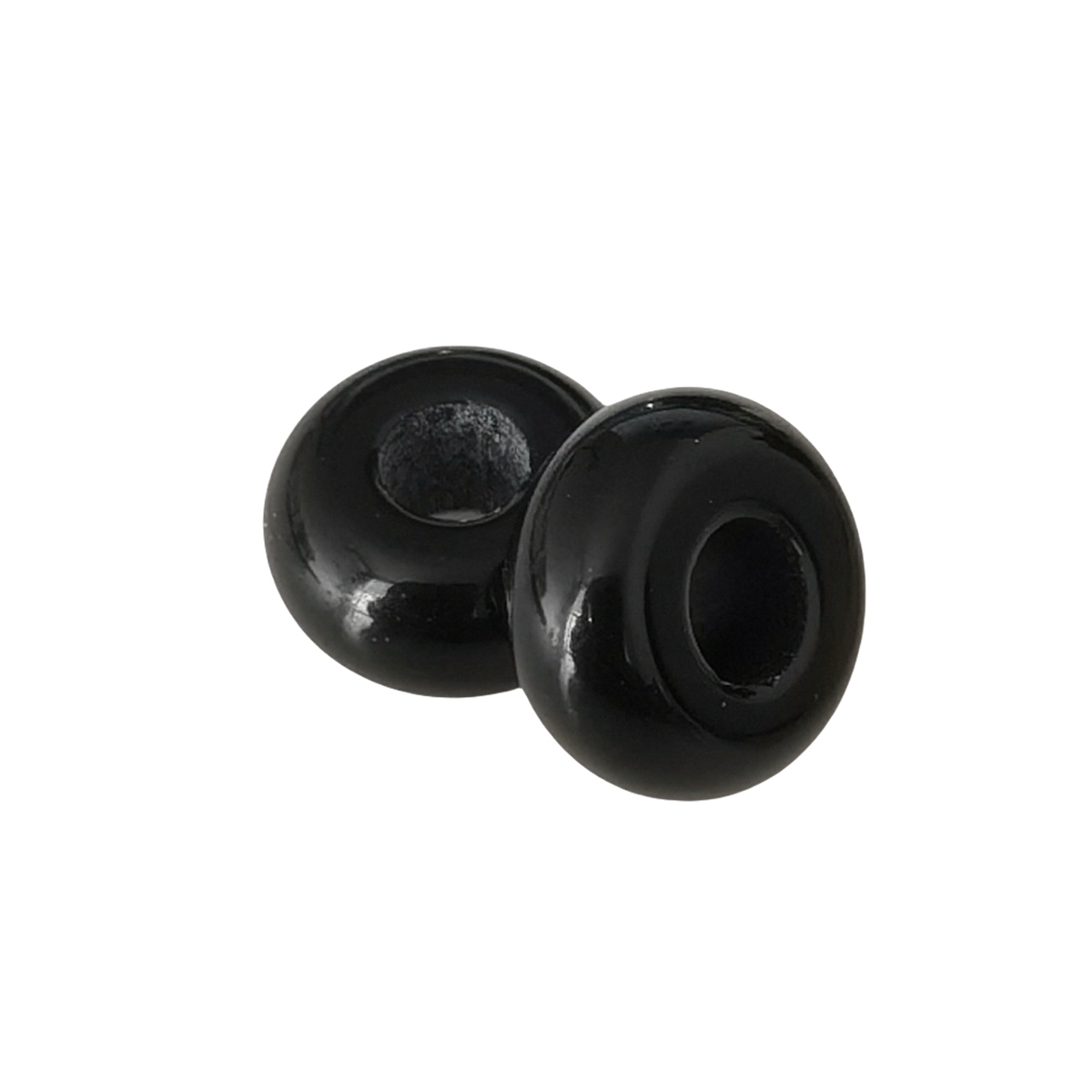 Black Obsidian Abacus Beads for Making Jewelry Handmade Craved Spacer Gemstone Drilled 4MM Big Hole