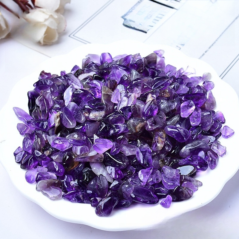 Amethyst Chips 100Gram Crushed Gemstone Perfect for Home Decoration & Decor Jewelry Making Chakra Healing Meditation Wicca Vases & Plants - Irregular Shaped Pieces