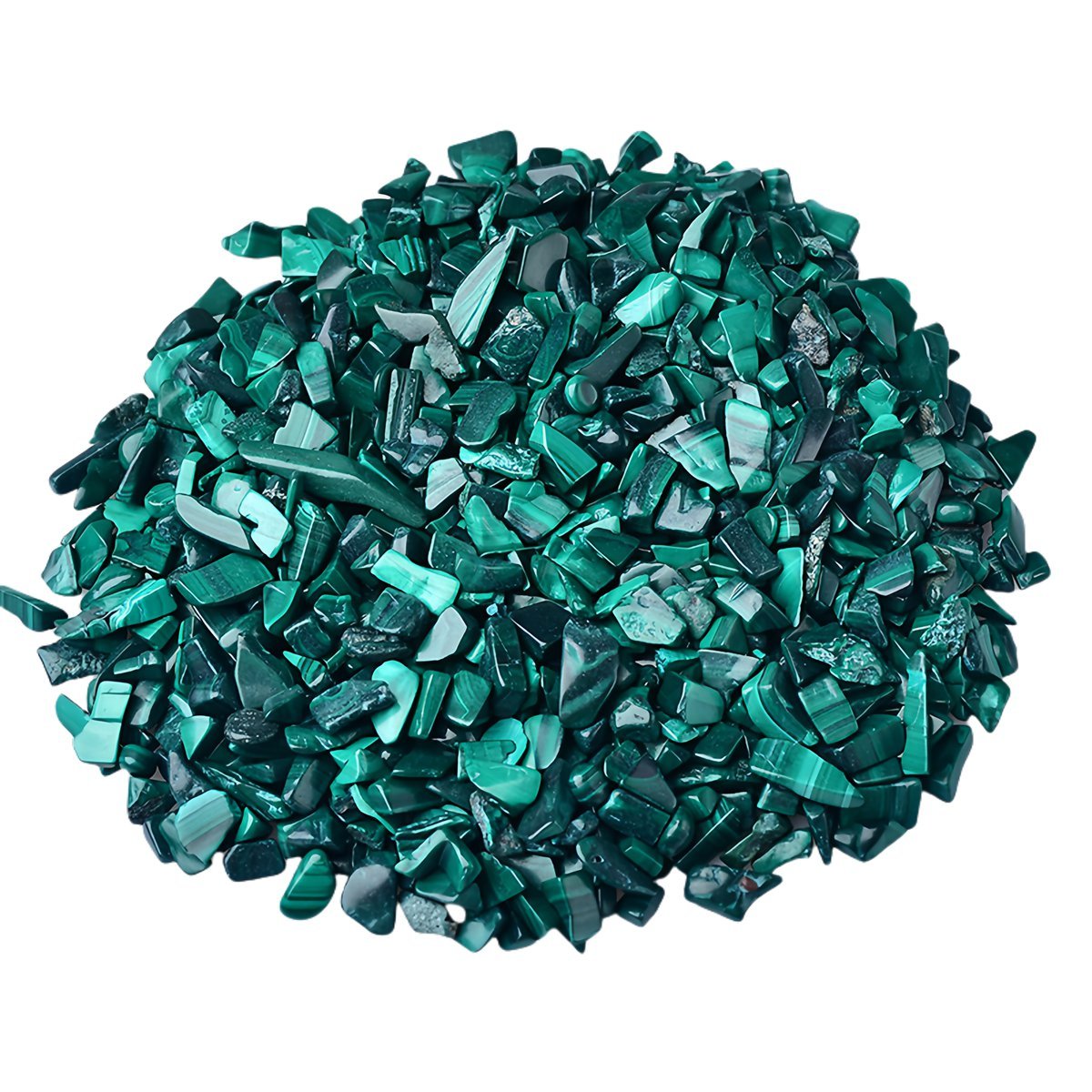 100 Gram Tumbled Malachite Chips Crushed Gemstone Perfect for Home Decoration & Decor Jewelry Making Chakra Healing Meditation Wicca Vases & Plants - Irregular Shaped Pieces