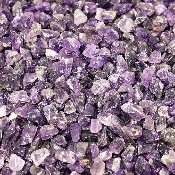 Amethyst Chips 100Gram Crushed Gemstone Perfect for Home Decoration & Decor Jewelry Making Chakra Healing Meditation Wicca Vases & Plants - Irregular Shaped Pieces