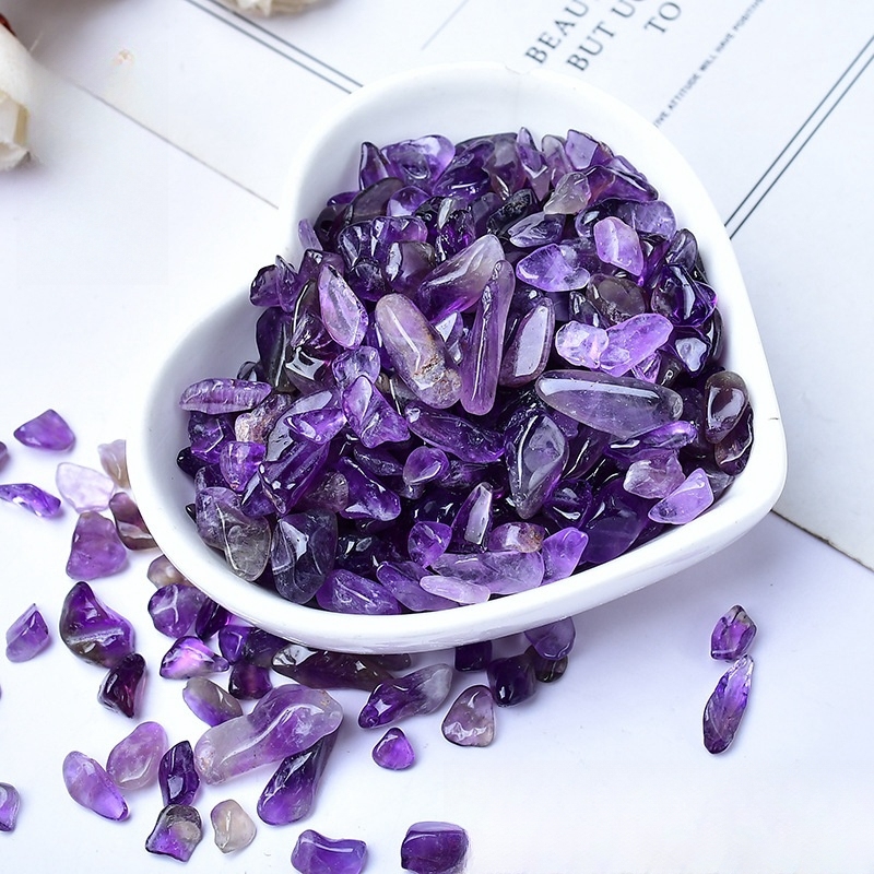 Amethyst Chips 100Gram Crushed Gemstone Perfect for Home Decoration & Decor Jewelry Making Chakra Healing Meditation Wicca Vases & Plants - Irregular Shaped Pieces