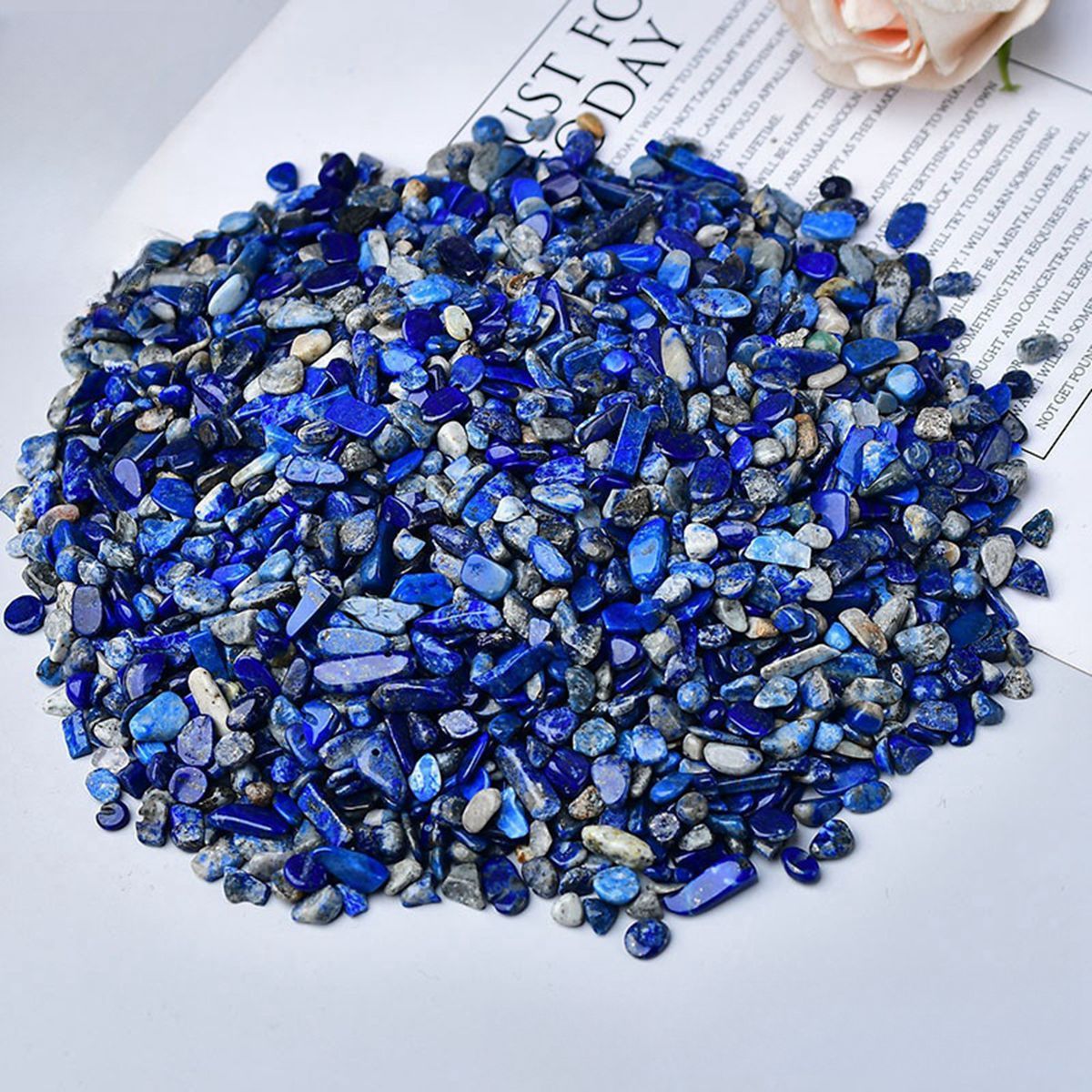 100 Gram Tumbled Lapis Lazuli Chips Crushed Gemstone Perfect for Home Decoration & Decor Jewelry Making Chakra Healing Meditation Wicca Vases & Plants - Irregular Shaped Pieces