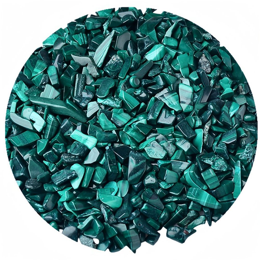 100 Gram Tumbled Malachite Chips Crushed Gemstone Perfect for Home Decoration & Decor Jewelry Making Chakra Healing Meditation Wicca Vases & Plants - Irregular Shaped Pieces